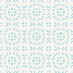 Blue geometric seamless pattern. Luxury ornament in oriental style. Elegant floral ornamental texture with stars, shapes. Abstract mosaic background. Repeat design for decor, textile, wallpaper, wrap
