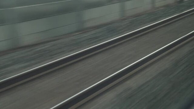 shot of a passing railroad from KTX train (shoot info: Cin2, 1080p, 23.97fps slowmotion from 59.94fps)