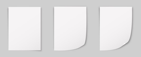 Obraz premium A4 paper corner curl vector isolated mockup