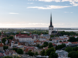 Fototapeta na wymiar Aerial view of city Tallinn Estonia business district