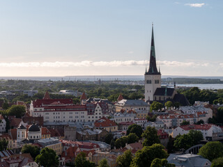 Fototapeta na wymiar Aerial view of city Tallinn Estonia business district