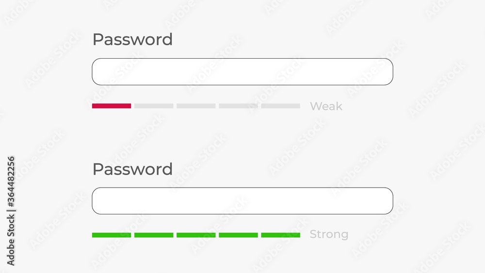 Poster password weak and strong template. creation and selection of required security password.
