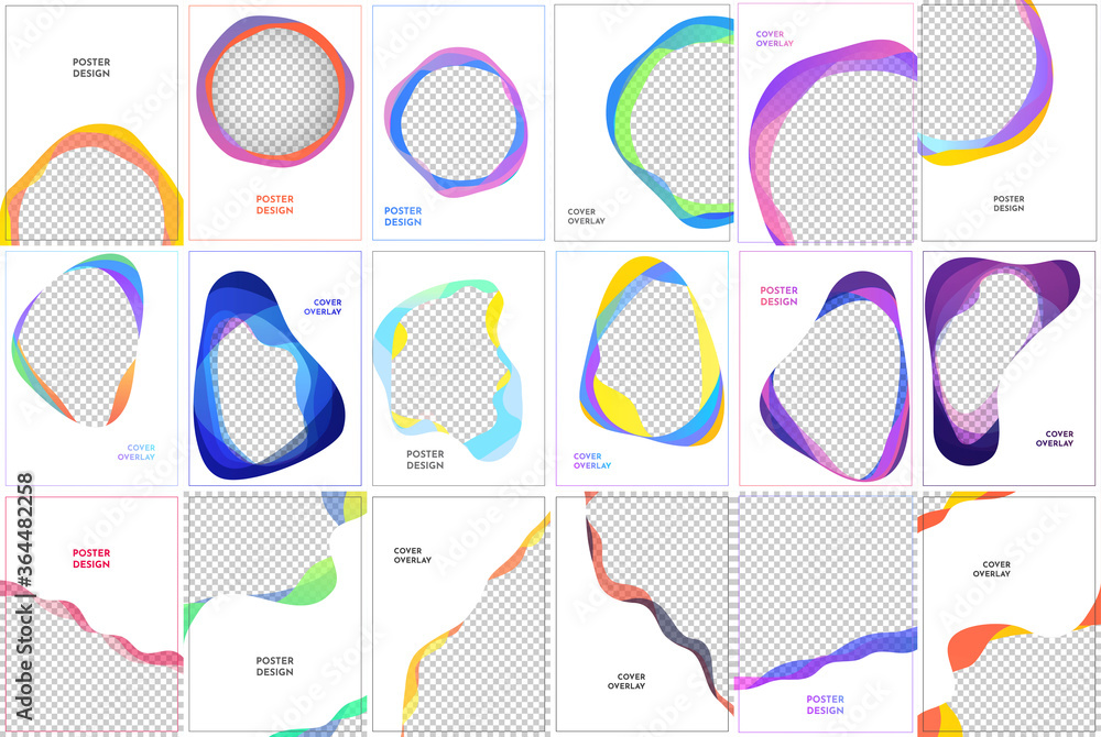 Aufkleber abstract templates for a4 pages. wavy modern style with gradient colors. vector illustration. cool b