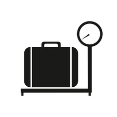 Baggage scale icon vector on white background, baggage scale trendy filled icons from Airport terminal collection.