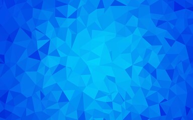 Light BLUE vector shining triangular backdrop. Colorful abstract illustration with triangles. A completely new design for your leaflet.