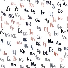 Light Blue, Yellow vector seamless pattern with ABC symbols. Shining illustration with ABC symbols on abstract template. Design for textile, fabric, wallpapers.