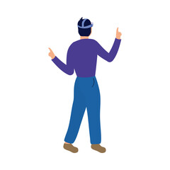 young man using reality virtual tech