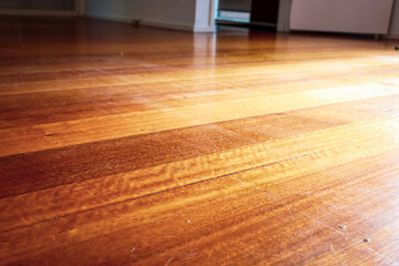 old timber flooring in empty house