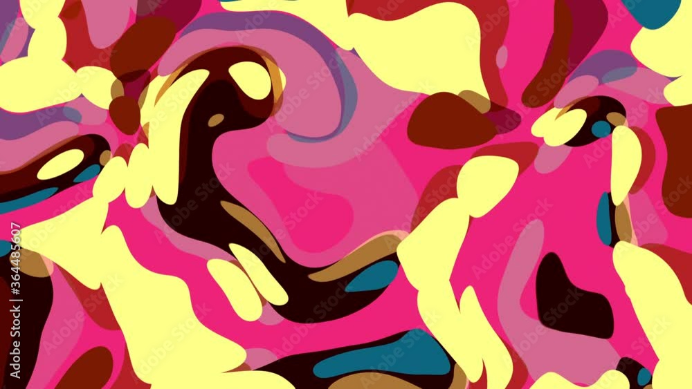 Poster abstract liquid paint multicolored beautiful gradient seamless loop animation background. 4k digital