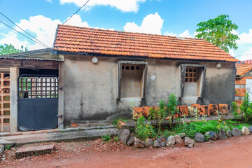 Old brick house in Trois Ilets, Martinique, France