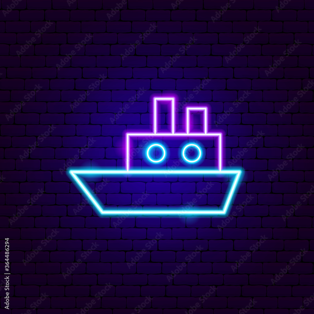 Wall mural Ship Neon Sign