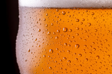 Glass of cold pale beer