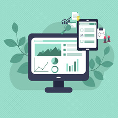 Market analysis vector concept