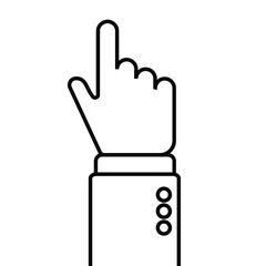 Vector isolated illustration. Hand with pointing finger icon.