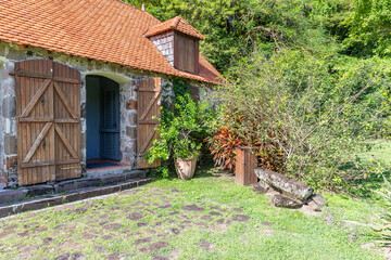 Empress Josephine's Birthplace with ruins of sugar mill it Trois Ilets, Martinique, France