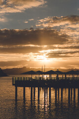 Fototapeta na wymiar Sunrise in Paihia, bay of islands, northland, New Zealand