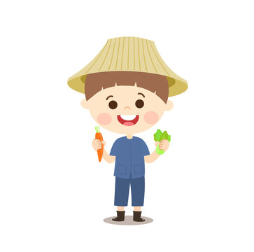 Cartoon  Thai Farmer 