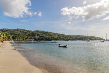 White sand beach in Anses d-Arlet, Martinique, France