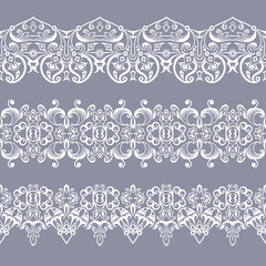 Fototapeta premium Abstract ethnic nature seamless line art stripes