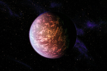 Exoplanet in a far dark space. Elements of this image were furnished by NASA.