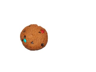 Choco chip cookies isolated on white background. Choco chip chocolate biscuit
