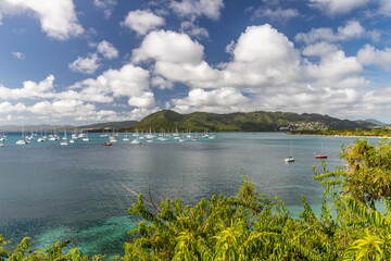 Bay view from high point in Sainte-Anne, Martinique, France