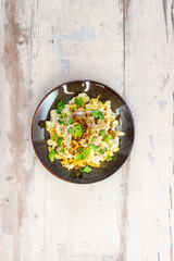 fusilli kebab chicken with white sauce