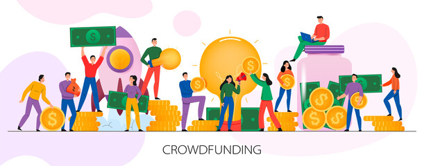 Crowdfunding Horizontal Illustration