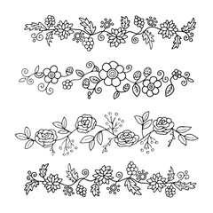 set of floral patterns for design