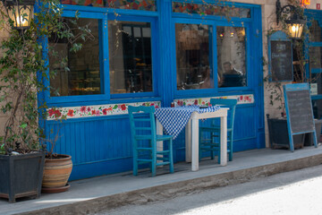 Fototapeta na wymiar Blue cafe