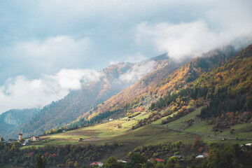 mountain landscape with clouds