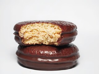 Choco pie isolated on white background