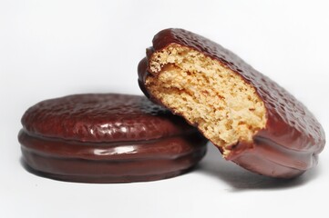 Choco pie isolated on white background
