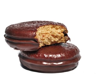 Choco pie isolated on white background