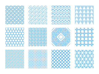 Geometric seamless background. Frames borders pattern with geometrical abstract simple shapes vector collection. Repeat wallpaper traditional, monochrome geometric wrapping illustration