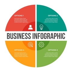 Presentation business infographic template with 4 options.