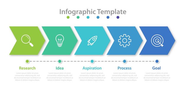 Presentation business infographic template with 5 options.