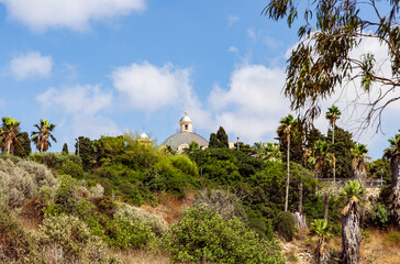 View from  the slope of Mount Carmel to the  Stella Maris Monastery which is located on Mount...