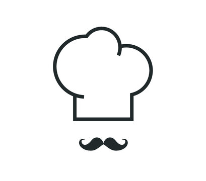 Chef hat icon. Chef hat vector illustration. Chef hat with mustage vector. 
