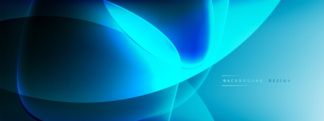 Vector abstract background - liquid bubble shapes on fluid gradient with shadows and light effects. Shiny design template for text