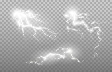 A bit of lightning and flashes. Thunderstorm vector charge energy power.