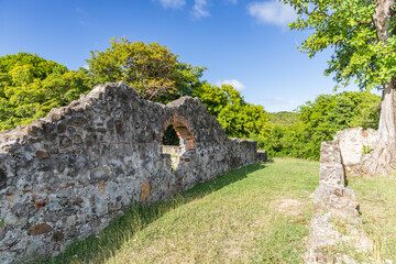 Ruins of a 17th-century Chateau Dubuc in Trinite, Martinique, France