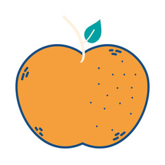 orange fresh fruit healthy icon