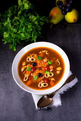 Czerninaa with noodles is a traditional Polish soup