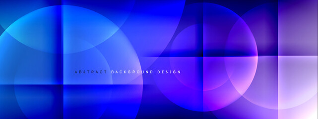 Vector abstract background - circle and cross on fluid gradient with shadows and light effects. Techno or business shiny design templates for text