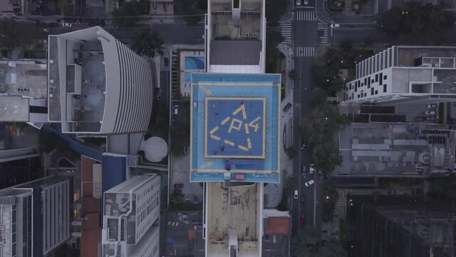 Drone Shot From an Helipad at Paulista Avenue in São Paulo Brazil made with DJI Mavic Pro in 4k resolution and a flat picture profile.