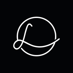 Minimal elegant monogram art logo. Outstanding professional trendy awesome artistic L initial based Alphabet icon logo. Premium Business logo White color on black background