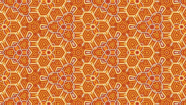Orange & yellow geometric kaleidoscope pattern