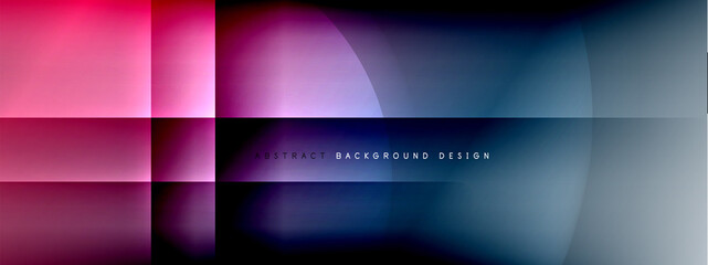 Vector abstract background - circle and cross on fluid gradient with shadows and light effects. Techno or business shiny design templates for text