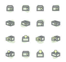 Simple icons set of box